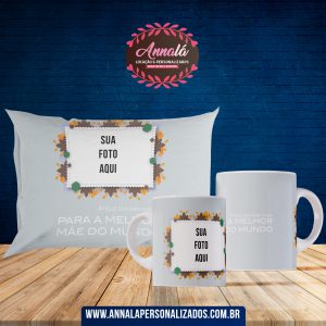 Kit Caneca com Almofada dia das mães (1 caneca e 1 almofada) – Para a melhor mãe do mundo