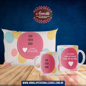 Kit Caneca com Almofada dia das mães (1 caneca e 1 almofada) – A melhor mãe do mundo!