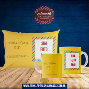 Kit Caneca com Almofada dia das mães – Minha mãe é top