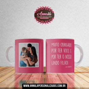 Caneca com foto dia das mães – Muito obrigado por ter você e por ter o nosso lindo filho!