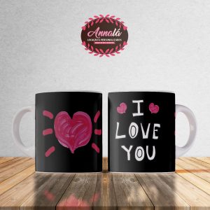 Canecas dia dos namorados – Caneca I LOVE YOU fundo preto