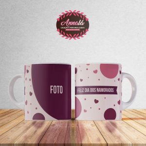 Canecas dia dos namorados – Feliz dia dos namorados Detalhes coração com foto