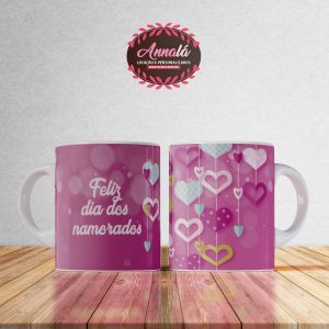 Canecas dia dos namorados – Feliz dia dos namorados fundo rosa