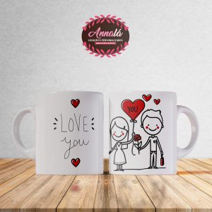 Canecas dia dos namorados – LOVE you bonecos apaixonados