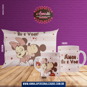 Kit caneca e almofada namorados – eu amo você