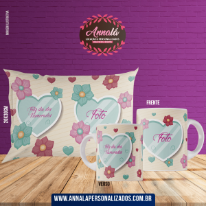 Kit caneca e almofada namorados – feliz dia dos namorados com foto espelho