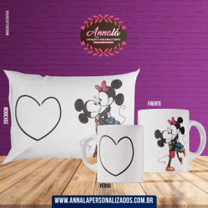 Kit caneca e almofada namorados – mikey e minie