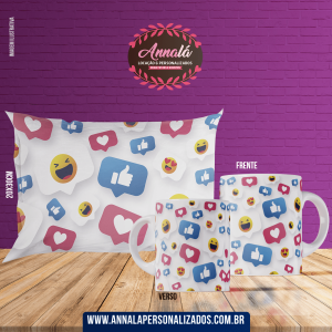 Kit caneca e almofada namorados – redes sociais