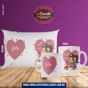 Kit caneca e almofada namorados – te amo te amo