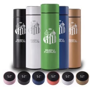 Garrafa térmica digital 500ml Personalizada – Santos FC